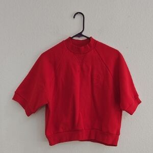 Womens Malbon Red Short Sleeve Sweatshirt